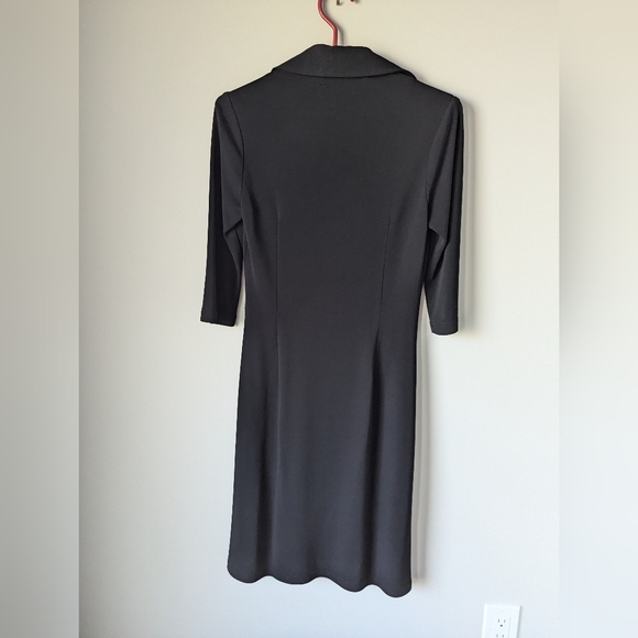 JACOB Black knee length collar work dress - Picture 2 of 2